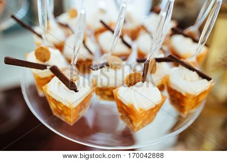 Good exquisite buffet table at a solemn event