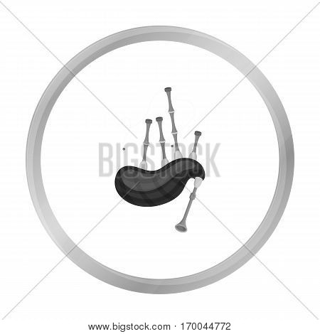 Bagpipes icon in monochrome style isolated on white background. Musical instruments symbol vector illustration