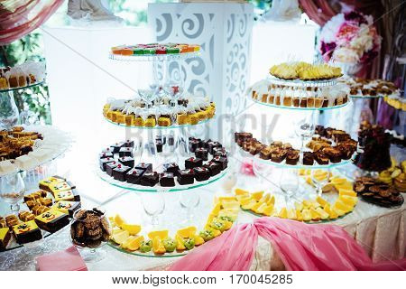 Good exquisite buffet table at a solemn event