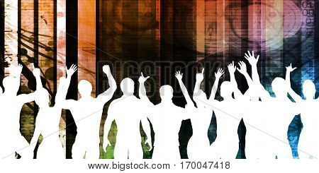 Disco Electronic Music Techno Party Background Art 3D Illustration Render