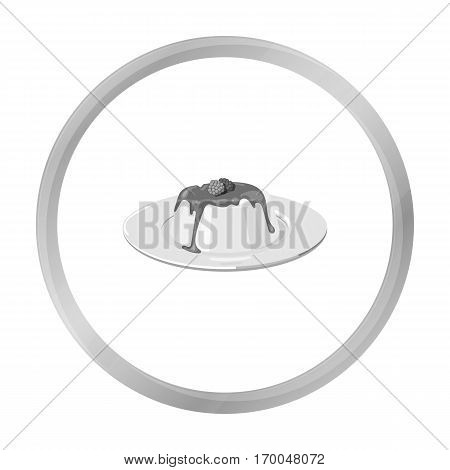 Panna cotta icon in monochrome style isolated on white background. Milk product and sweet symbol vector illustration.