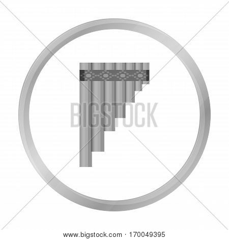 Mexican pan flute icon in monochrome style isolated on white background. Mexico country symbol vector illustration.