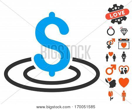 Money Area pictograph with bonus decorative images. Vector illustration style is flat iconic symbols for web design app user interfaces.