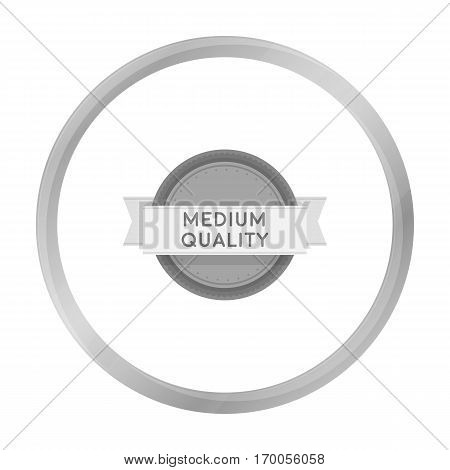 Medium quality icon in monochrome style isolated on white background. Label symbol vector illustration.