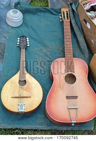 Second Hand Mandola and Guitar For Sale at Flea Market