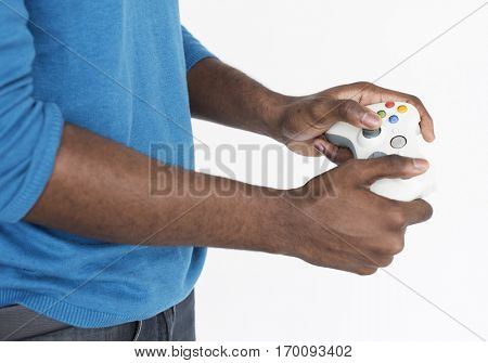 African Male Playing Game Concept