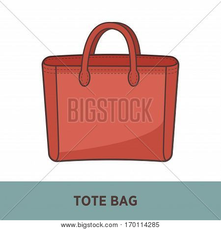 Modern fashion bag female accessory. Fashionable and trendy handbag. Illustration isolated on white. Design element in flat style