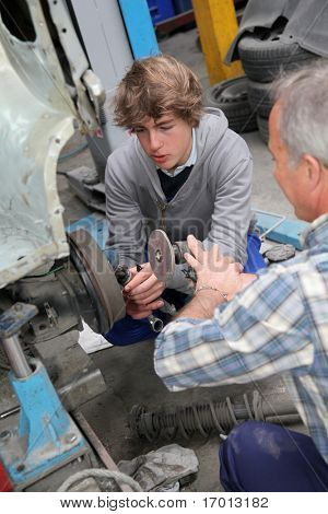 Teenager in professional training in workshop