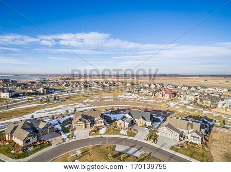 real estate aerial photography - a new house development along Colorado's Front Range