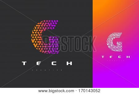 G Letter Logo Science Technology. Connected Dots Letter Design Vector with Points.