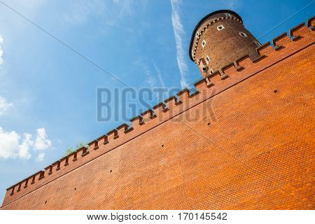 Sandomierska Tower At Royal Wawel Castle As A Part Of Most Important Historical Complex In Krakow, P