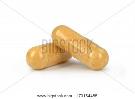madical pills isolated on white background .