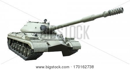 Military tank on white background