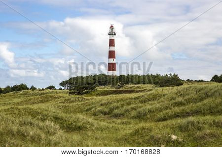 view of the Ameland Lighthouse known as Bornrif is a lighthouse on the Dutch island Ameland one of the Frisian Islands on the edge of the North Sea The Netherlands