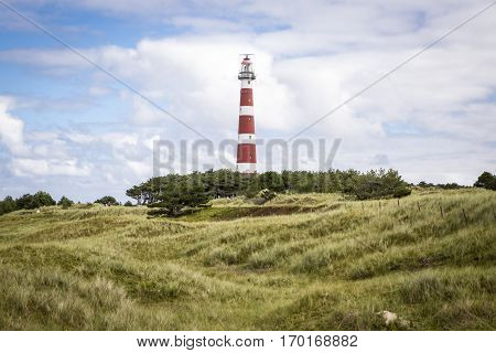 view of the Ameland Lighthouse known as Bornrif is a lighthouse on the Dutch island Ameland one of the Frisian Islands on the edge of the North Sea The Netherlands