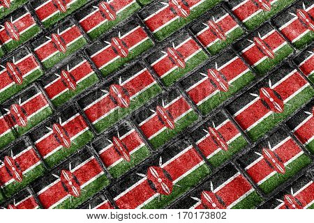 Kenya Flag Urban Grunge Pattern