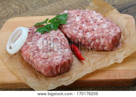Raw Burget Cutlet