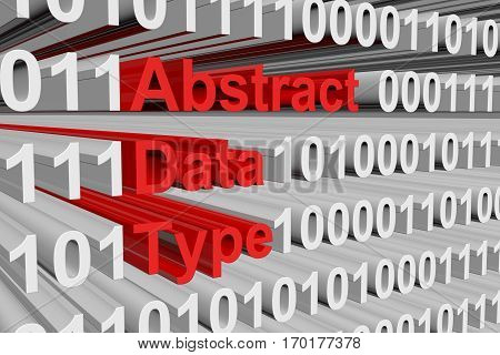 abstract data type represented as a binary code 3d illustration