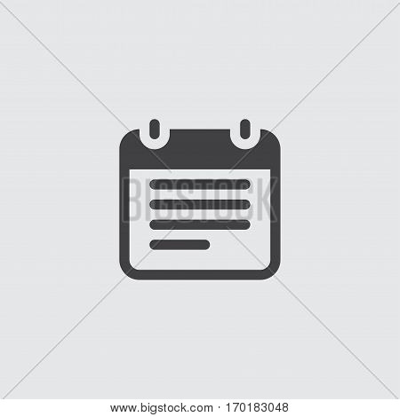 Calendar icon in a flat design in black color. Vector illustration eps10