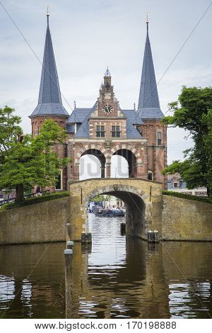 Waterpoort (Watergate) the symbol of the city of Sneek The Netherlands