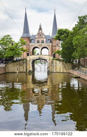 Waterpoort (Watergate) the symbol of the city of Sneek The Netherlands