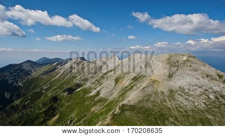 Extremely sharp unique ridge shooted in Eastern Europe in summer morning