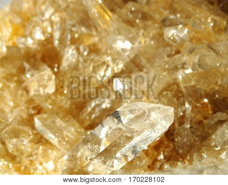 citrine semigem geode crystals geological mineral isolated