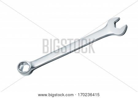 Stainless Steel Wrench close up. In stoke