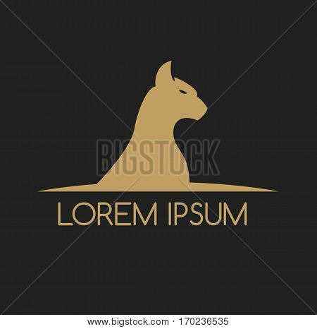 Cat logo graphic design pet symbol animal background illustration vector stock