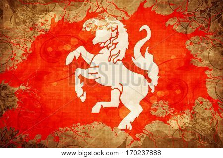 Vintage Twente flag with grunge effect