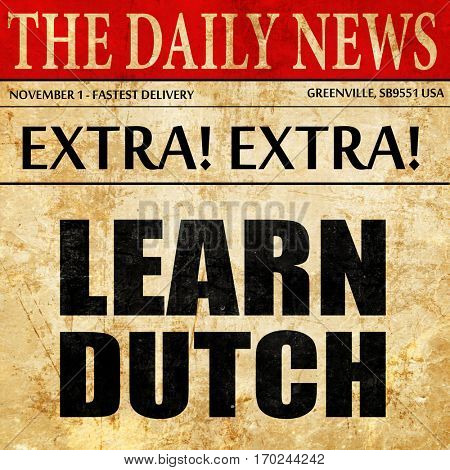 learn dutch, newspaper article text