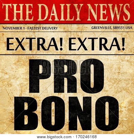 pro bono, newspaper article text