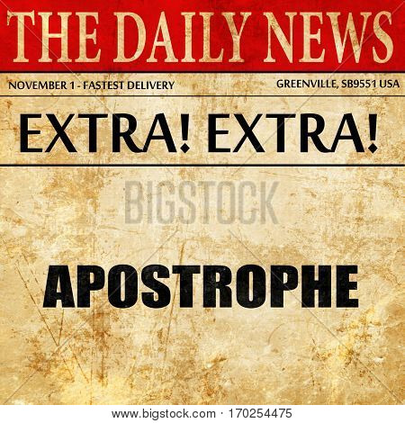 apostrophe, newspaper article text