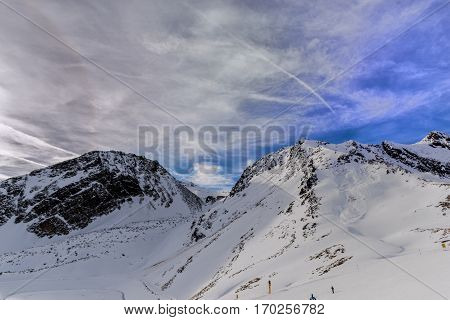 Amazing winter and snow  in the forest  mountains