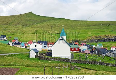 Village of Gjogv on the Faroe Islands