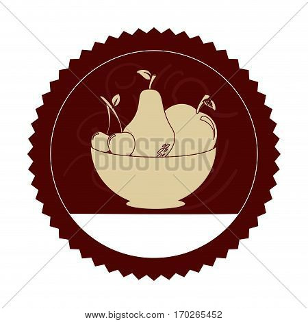 circular border stamp with Fruit bodegon vector illustration
