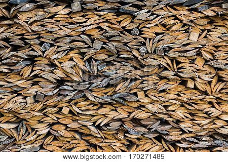 a pile of wooden boards, stack firewood