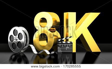 cinema 8k concept 3d rendering image