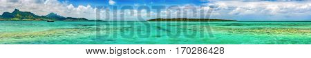 View of a sea at day time. Mauritius island. Panorama