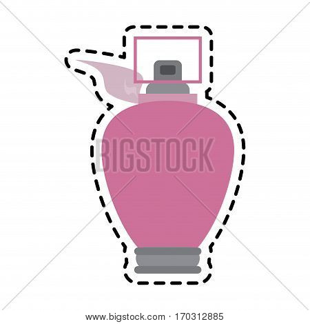 woman fragance bottle icon over white background. colorful design. vector illustration
