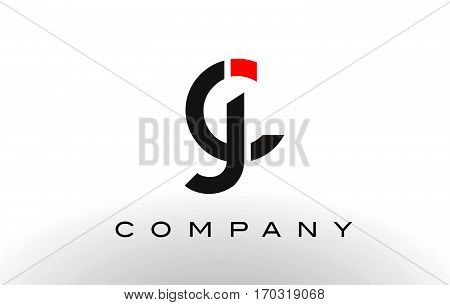 JC Logo. Letter Design Vector with Red and Black Colors.