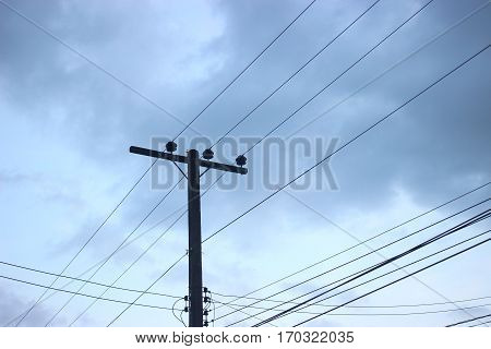Electric pole for home and industry use.