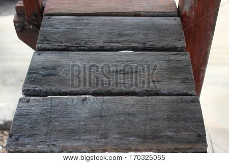 Wooden bench for seating is relaxation .