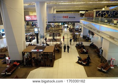 DELHI, INDIA - FEBRUARY 07: Indira Gandhi international airport duty free. Delhi airport is one of the most visited airports in India on February 07, 2016.