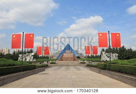 SHANGHAI CHINA - NOVEMBER 2, 2016: Longhue Martyrs Memorial Hall. Longhue Martyrs Memorial Hall is a memorial to those who died under the regime of the Kuomintang