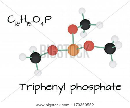 molecule Trimethyl phosphite C3H9O3P isolated on white
