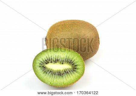 The kiwi on white background and isolated
