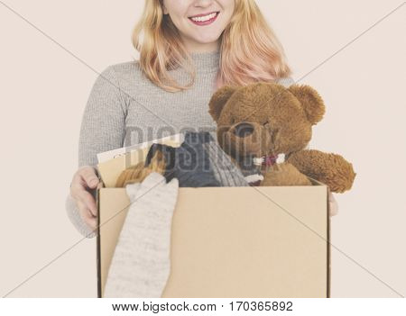 Woman Cheerful Studio Portrait Concept