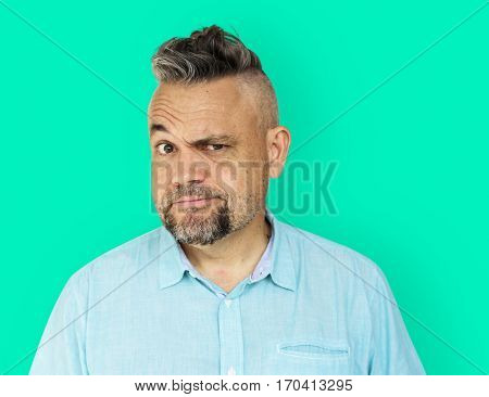Man Squint Eye Curious Suspicious Squinting