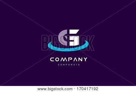 g cyan magenta blue letter alphabet vector company logo icon sign design template